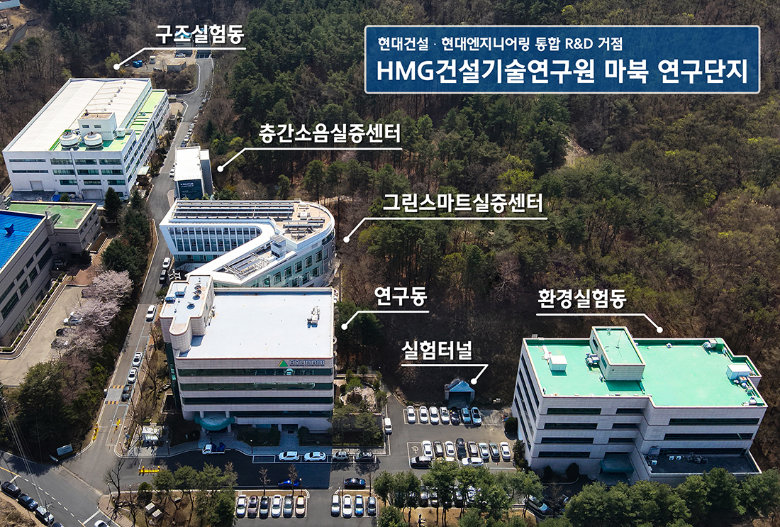 용인에 위치한 HMG건설기술연구원 마북 연구단지 전경
